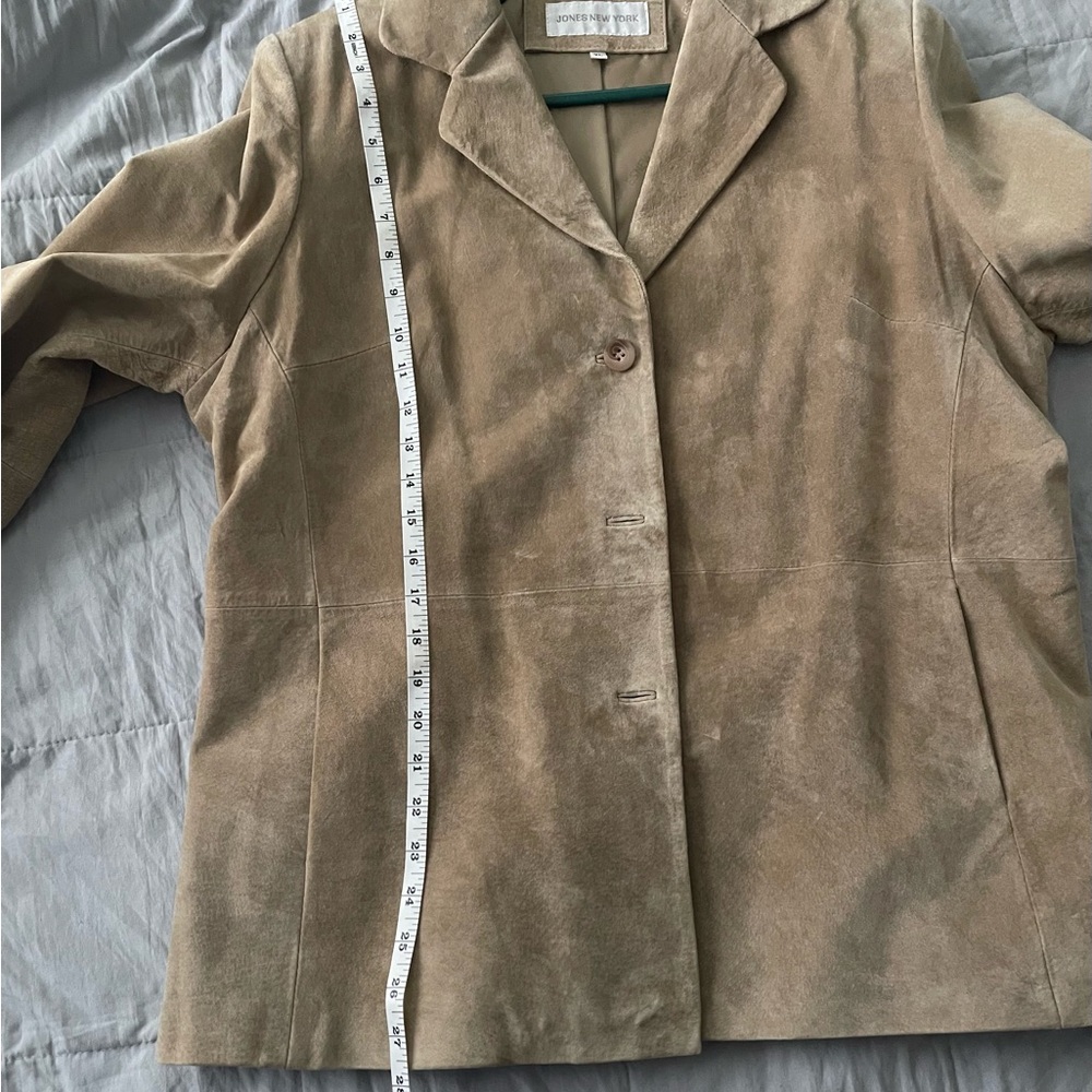 Jones New York Tan Blazer Classic Suede Jacket - Picture 7 of 9